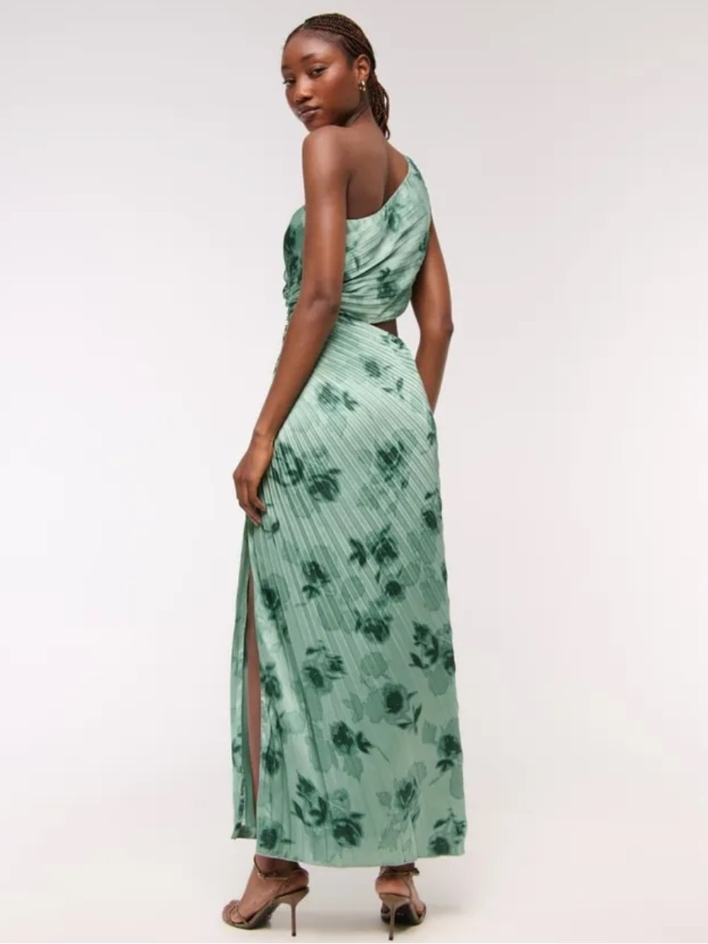 NWT Abercrombie & Fitch Giselle Pleated One-Shoulder Maxi Dress Petite -Sz XSP - Picture 4 of 11